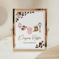 Little Cowgirl Baby Shower Diaper Raffle