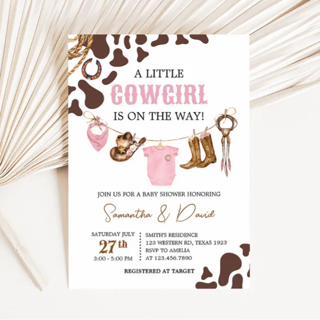 Little Cowgirl Baby Shower Invitation | Zazzle