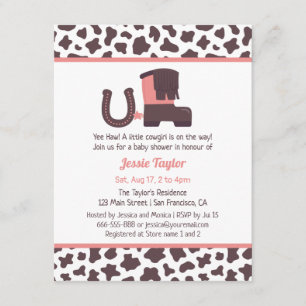 Little Cowgirl Baby Shower Invitations