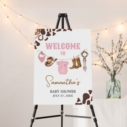 Little Cowgirl Baby Shower Welcome Sign