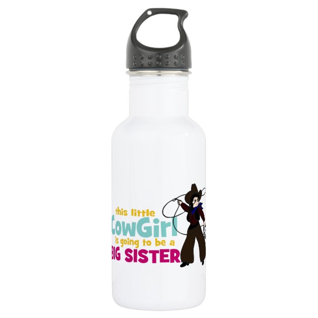 Little Cowgirl, Big Sister Water Bottle (Front)