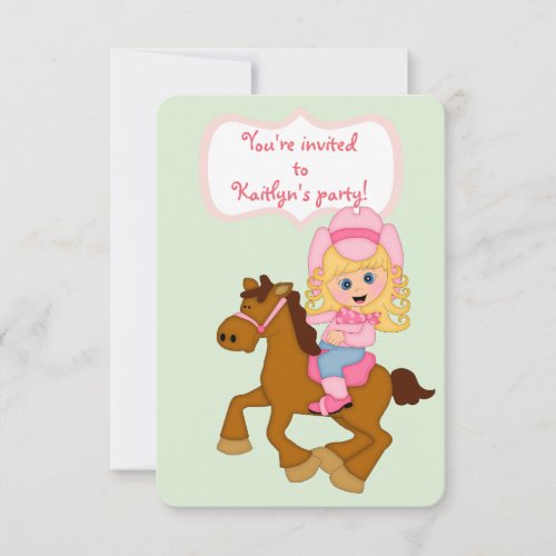 Little Cowgirl Birthday Party Invitation