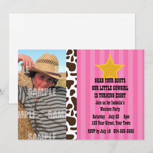 Little Cowgirl Birthday Party Invitation