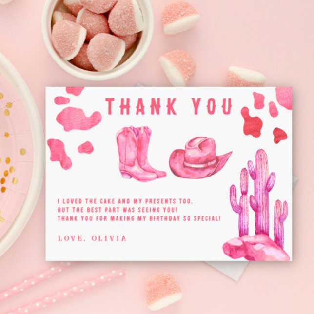 Little Cowgirl Birthday Party Thank you Card (Creator Uploaded)