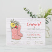 Little Cowgirl Bootie Baby Shower Invitation (Standing Front)