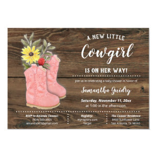 cowgirl baby shower invitations