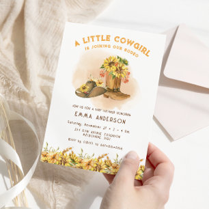 Little Cowgirl Boots Baby Shower Invitation