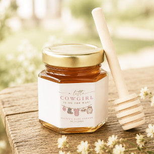 Little Cowgirl Clothesline Baby Shower Honey Jar Favors