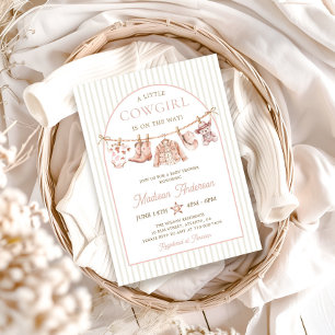 Little Cowgirl Clothesline Baby Shower Invitation
