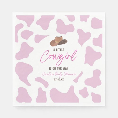Little Cowgirl Cow Girl Rodeo Western Baby Shower Napkins