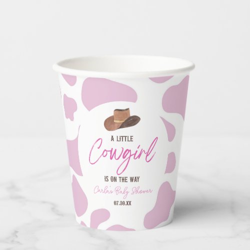 Little Cowgirl Cow Girl Rodeo Western Baby Shower Paper Cups
