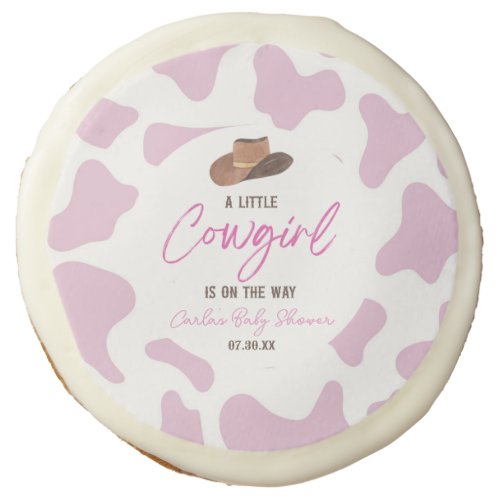 Little Cowgirl Cow Girl Rodeo Western Baby Shower Sugar Cookie