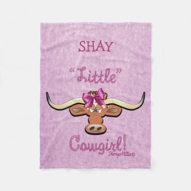 Little Cowgirl Fleece Blanket (Front)