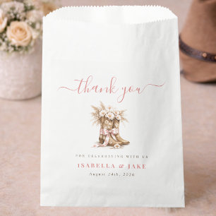 Little Cowgirl Floral Boots Baby Shower Thank You Favor Bag