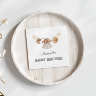 Little Cowgirl Hat Boots Dress Baby Shower Napkins