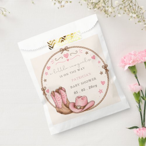 Little Cowgirl Is On The Way girl Baby Shower Favor Bag