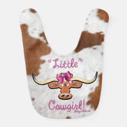 Little Cowgirl Longhorn Cow Baby Bib