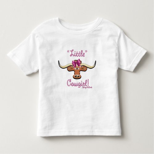 Little Cowgirl Longhorn Cow T_Shirt