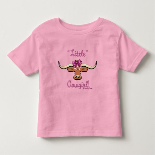 Little Cowgirl Longhorn Cow Toddler T_shirt