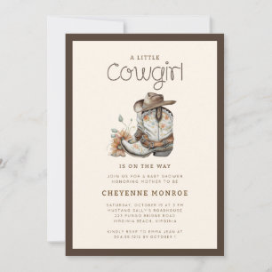 Little Cowgirl Modern Western Baby Shower Invitation