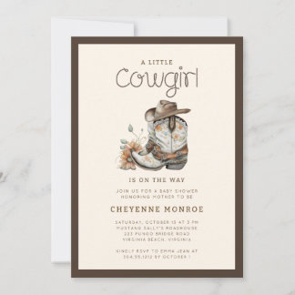 Little Cowgirl Modern Western Baby Shower Invitation