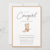 Little Cowgirl Modern Western Rodeo Baby Shower Invitation (Front)