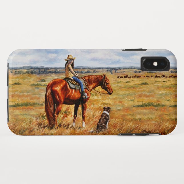 Little Cowgirl on Cattle Horse Case-Mate iPhone Case (Back (Horizontal))