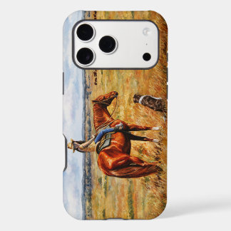 Little Cowgirl on Cattle Horse iPhone 17 Pro Max Case
