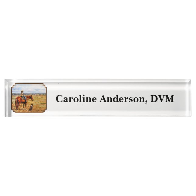 Little Cowgirl on Cattle Horse Nameplate (Front)
