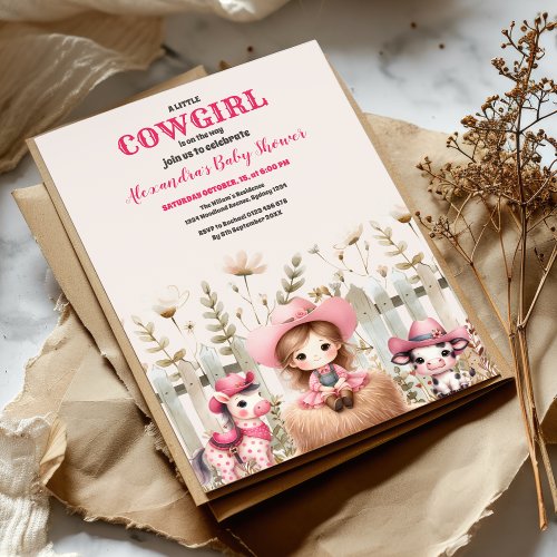 Little Cowgirl on the Way Baby Shower Invitation