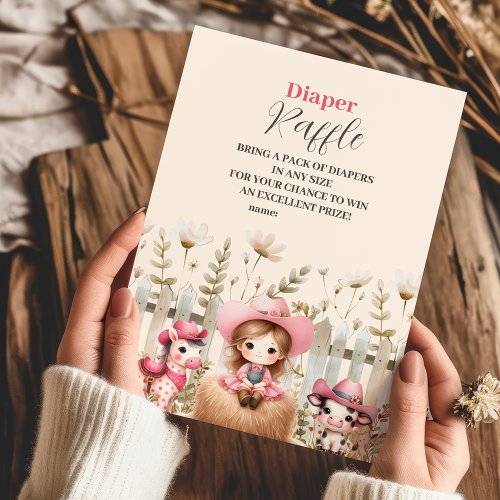 Little Cowgirl on the Way  Diapper Raffle Enclosure Card