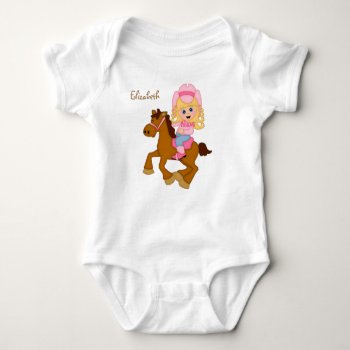 Little Cowgirl Personalized Baby Bodysuit by AvenueCentral at Zazzle