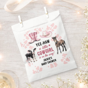 Little Cowgirl Pink Rodeo Baby Shower Favor Bag