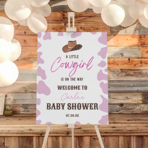 Little Cowgirl Rodeo Baby Shower Welcome Sign