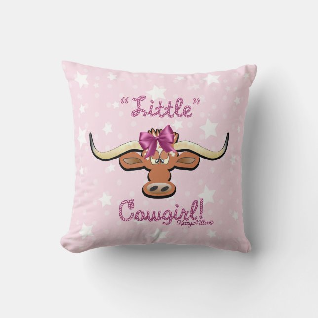 Little Cowgirl Throw Pillow (Front)