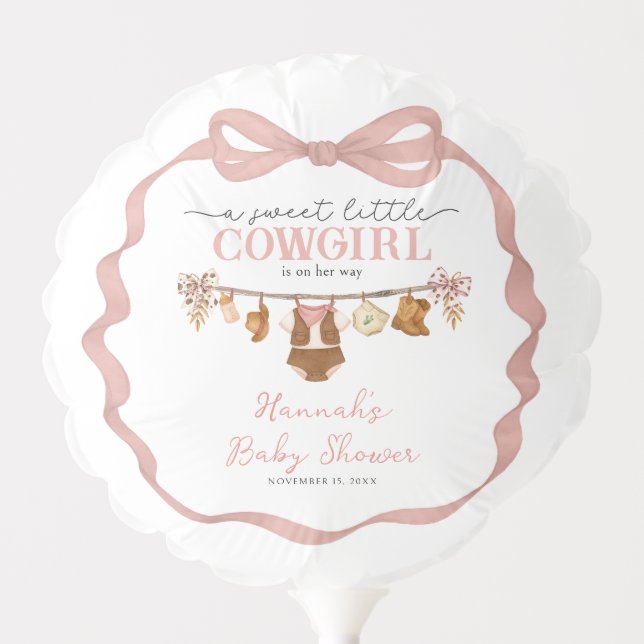 Little Cowgirl Western Baby Shower Balloon (Front)