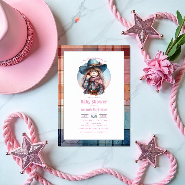 Little Cowgirl Western Baby Shower Invitation (Little Cowgirl Western Baby Shower Invitation)