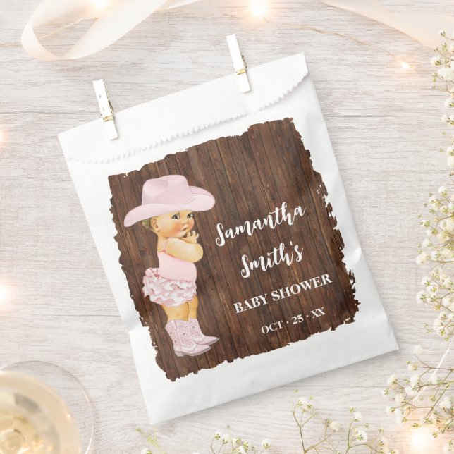 Little Cowgirl Western Baby Shower Party Favor Bag (Clipped)