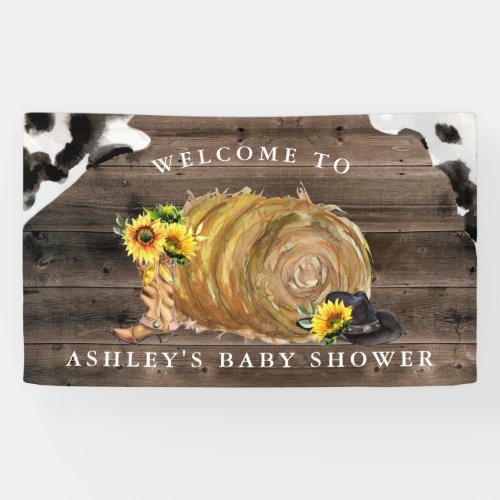 Little Cowgirl  Western Baby Shower Welcome Banner