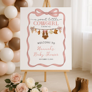 Little Cowgirl Western Baby Shower Welcome Sign