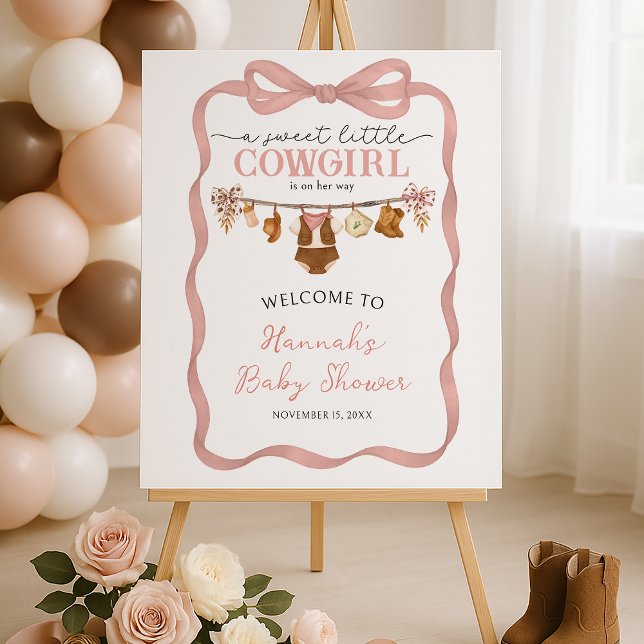 Little Cowgirl Western Baby Shower Welcome Sign (Creator Uploaded)