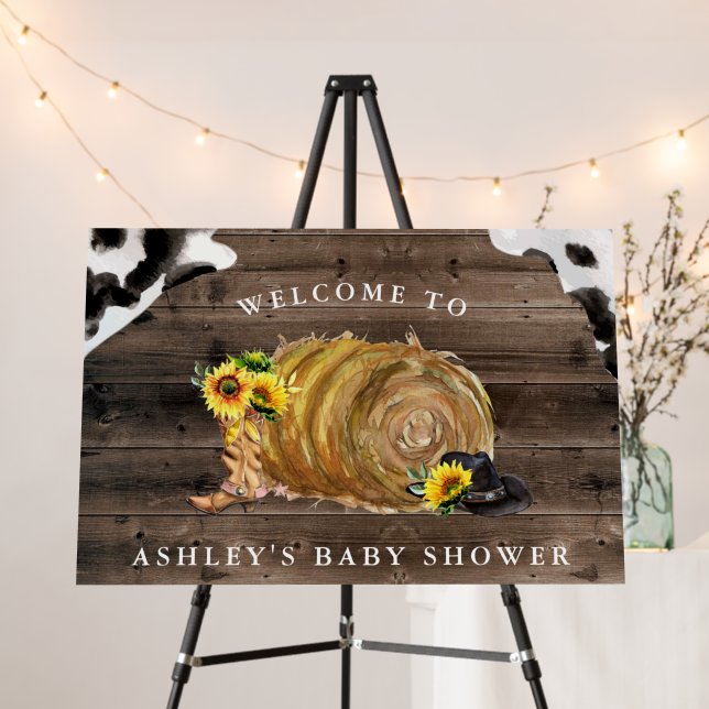 Little Cowgirl | Western Baby Shower Welcome Sign (In Situ (Stand))