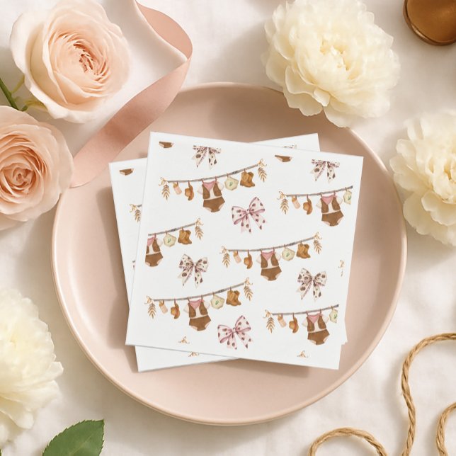 Little Cowgirl Western Clothes Baby Shower Napkins (Creator Uploaded)