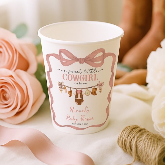 Little Cowgirl Western Clothes Baby Shower Paper Cups (Creator Uploaded)