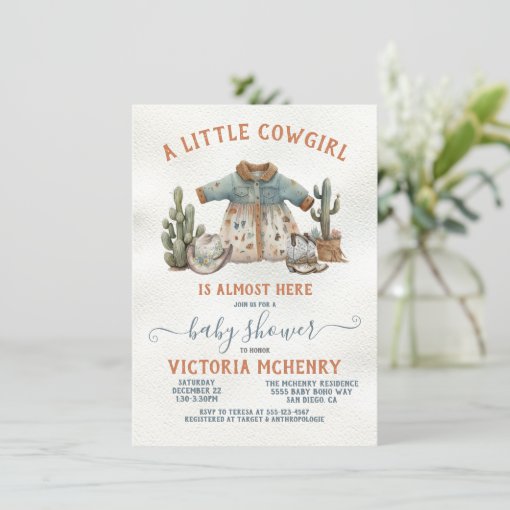 Little Cowgirl Western Dress Baby Shower Invitation Zazzle
