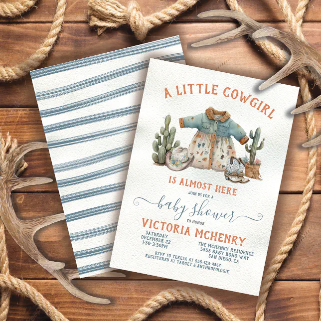 Little Cowgirl Western Dress Baby Shower Invitation Zazzle