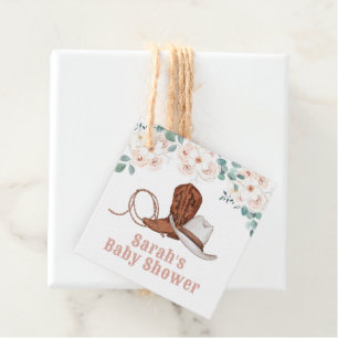 Little Cowgirl Western Floral Baby Shower Favor Tags
