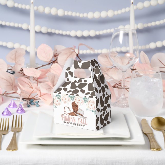 Little Cowgirl Western Floral Girl Baby Shower Favor Boxes (Wedding)
