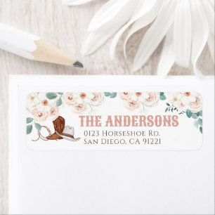 Little Cowgirl Western Floral Girl Return Address Label