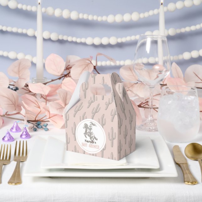 Little Cowgirl Western Pink Girl Baby Shower Favor Boxes (Wedding)